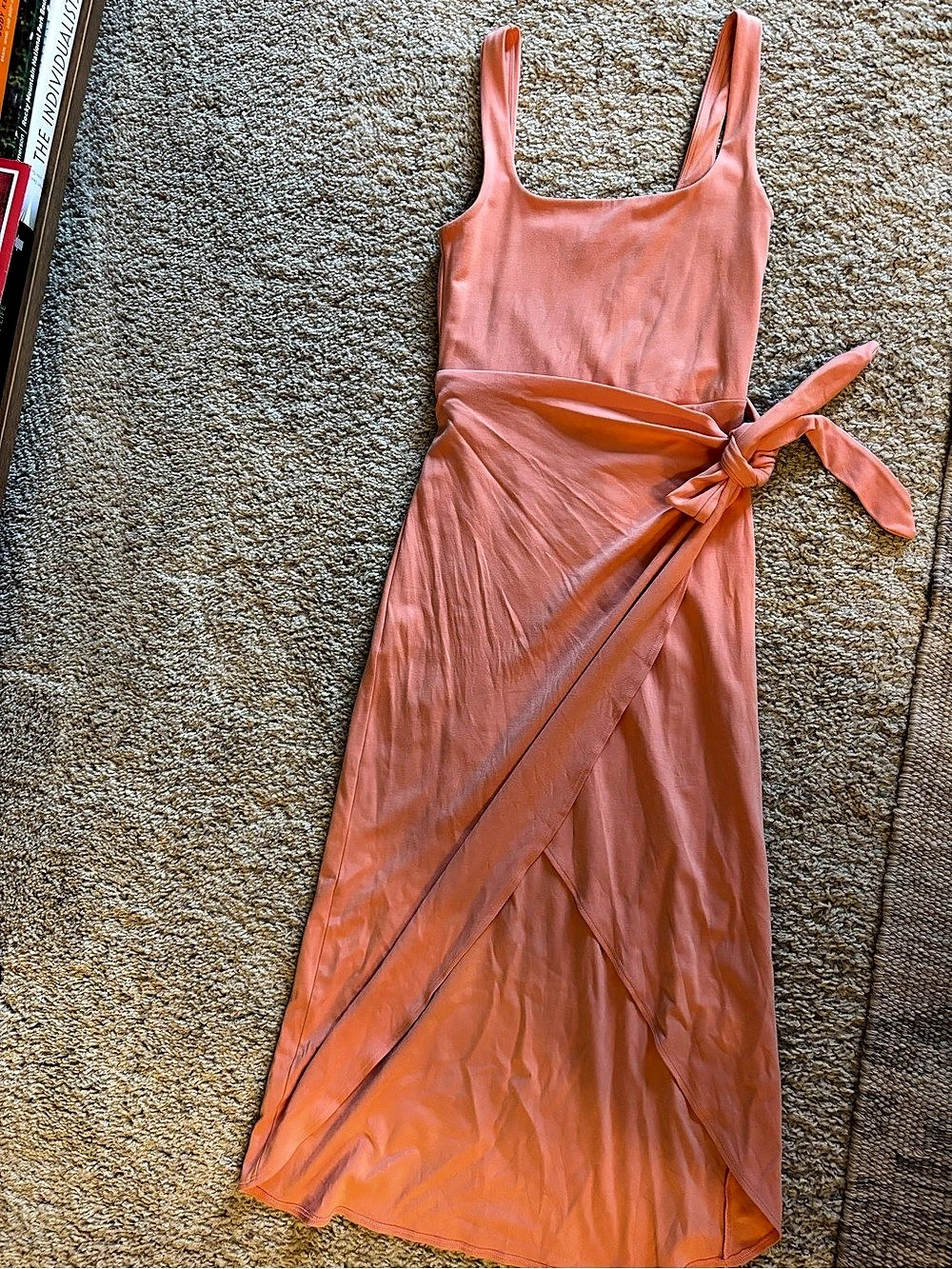 wilfred Saturn Midi Dress Orange Size Small